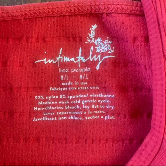 Free People Square One Seamless Cami Women M L Medium Large Red Tank Top - Picture 7 of 8